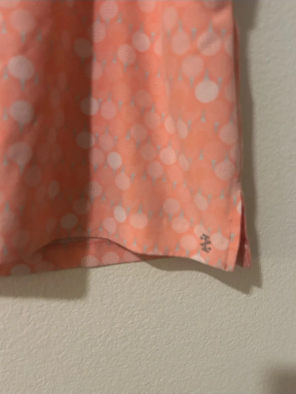 Coral Polka Dot Mini Skirt